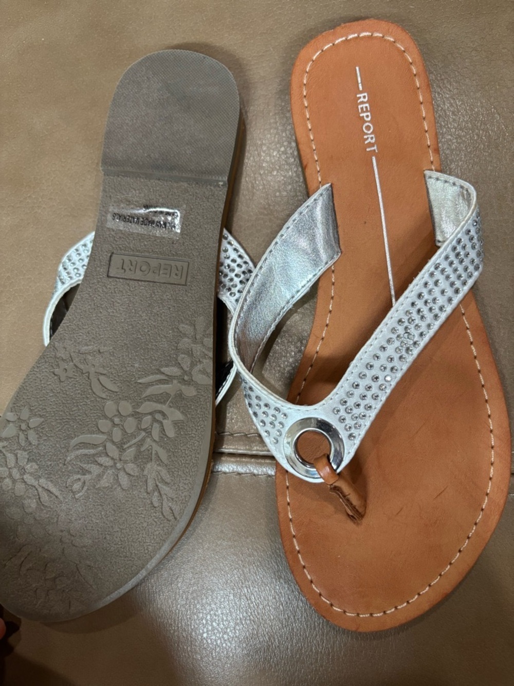 REPORT Silver Rhinestone bedazzled statement Sandals - Picture 2 of 3